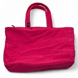 Victoria's Secret Hot Pink Terry Cloth Logo Tote Bag NWT